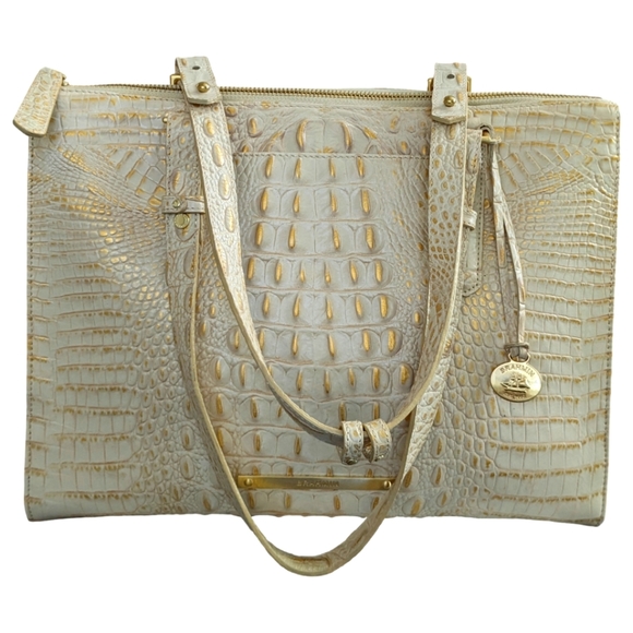 Brahmin EUC Crystal Melbourne Embossed Croc Leather Tote Shoulder Bag - Picture 8 of 14